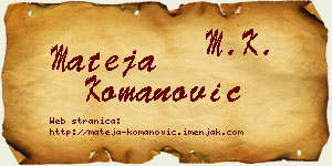 Mateja Komanović vizit kartica